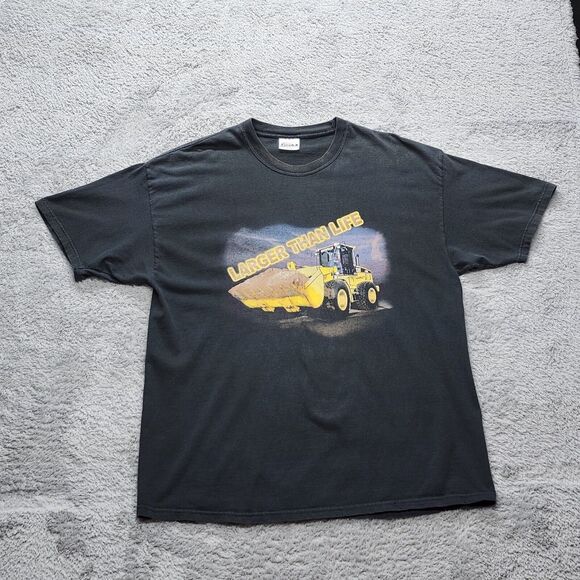 VTG  Cat Caterpillar Loader Larger Than Life T Shirt  Size XL Rare USA Work - Picture 12 of 12